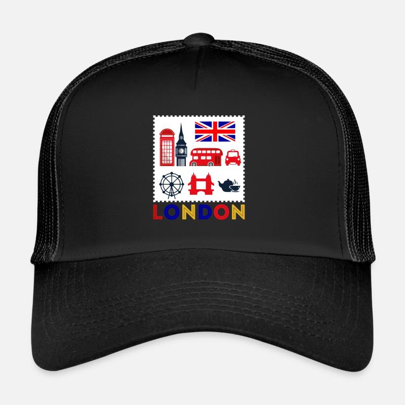 Souvenir de Londres vintage - timbre rétro de Londres Casquette trucker 