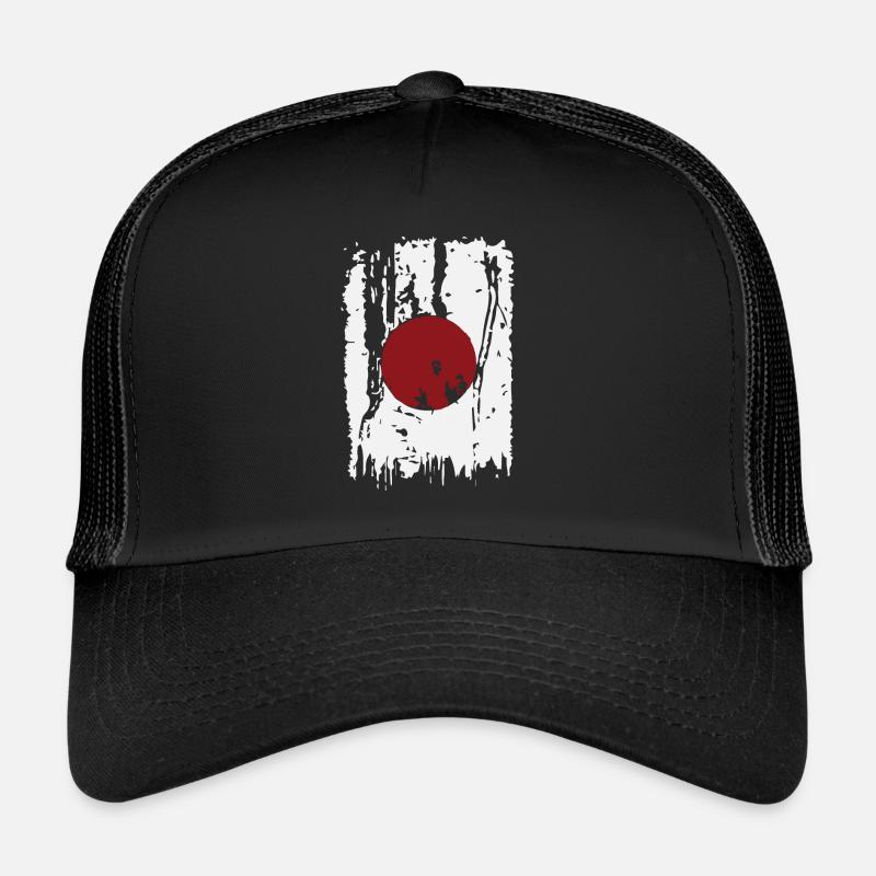 drapeau japonais cool - Casquette trucker  - noir/noir