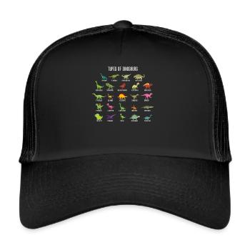 Types de chemise obsédée par dinosaure dinosaure - Casquette trucker  - noir/noir - Devant