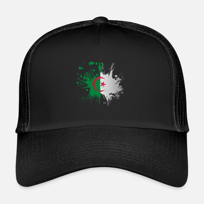 Drapeau Algérie Effet Eclaboussé Casquette trucker 