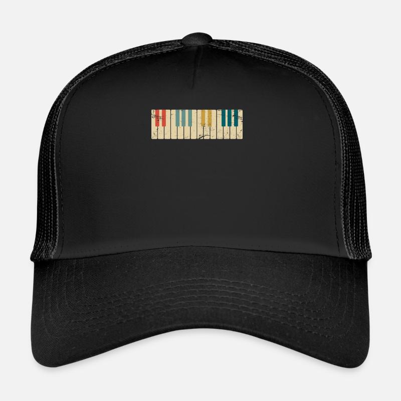 Piano Musik - Trucker Cap - Schwarz/Schwarz