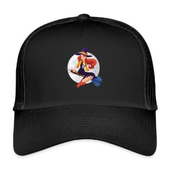 Fléchette Fléchette Flèche Sorcière - Fléchettes Joueur Fléchettes Halloween - Casquette trucker  - noir/noir - Devant