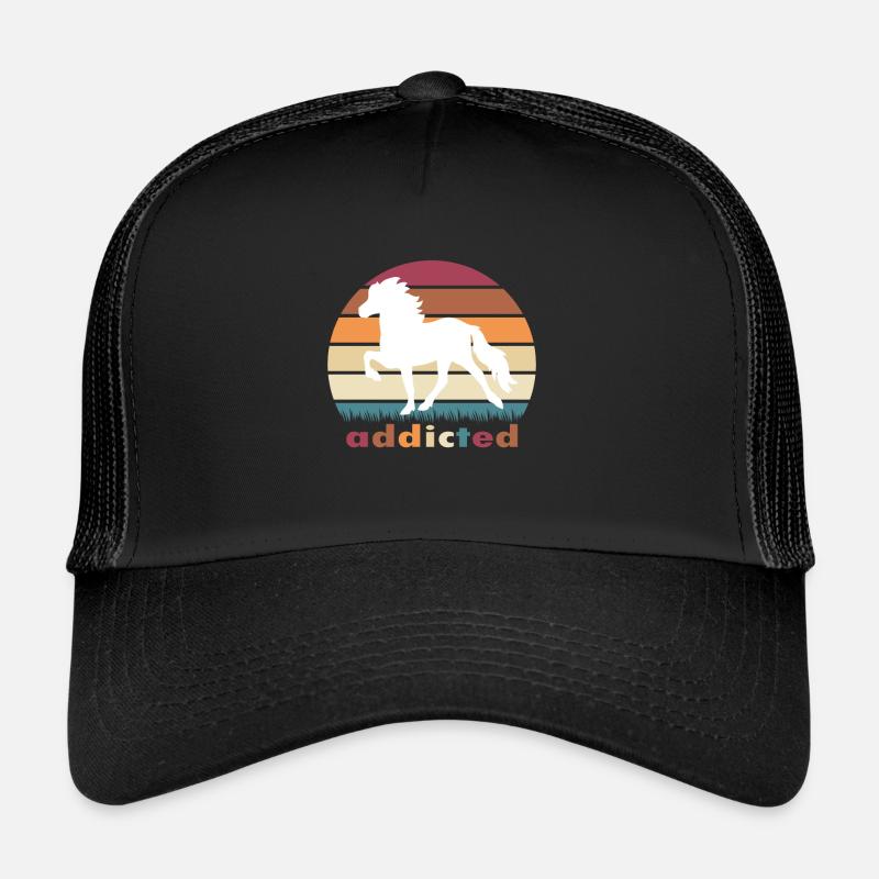 addicted Islandpferd - Trucker Cap - Schwarz/Schwarz