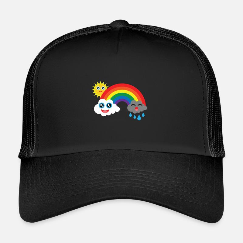 Clouds laugh and cry with sun in the rainbow - Trucker Cap - black/black