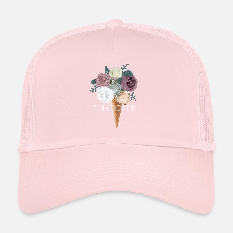 bouquet de fleurs dans cornet de glace Casquette trucker 