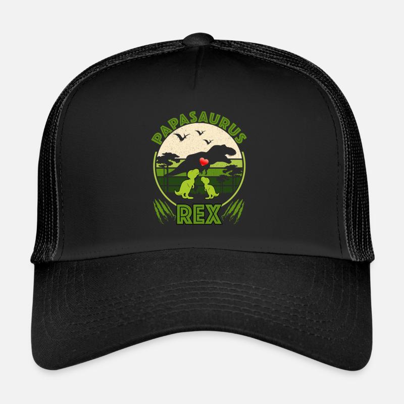 Papasaurus Rex - Casquette trucker  - noir/noir