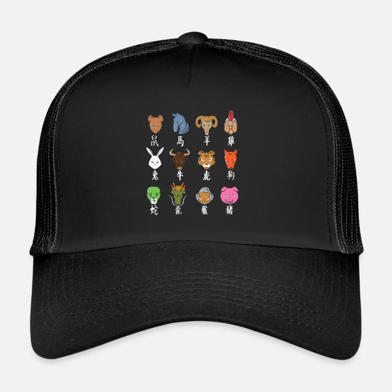 Signe du zodiaque chinois horoscope astrologie Casquette trucker 