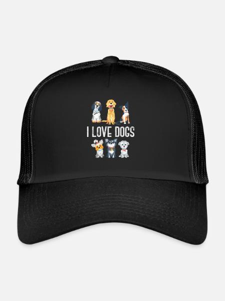 Amoureux des chiens - Casquette trucker  - noir/noir - Devant