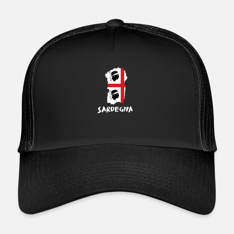 Sardaigne Sardaigne Drapeau sarde Sarde Italie - Casquette trucker  - noir/noir