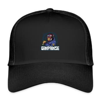 Gin panse motif - cool party gin monkey - Trucker Cap - black/black - Front