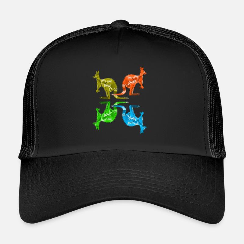 Känguru Geschenk - Trucker Cap - Schwarz/Schwarz