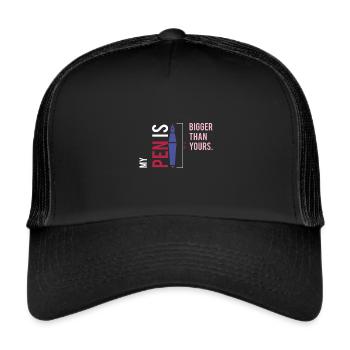 My Pen Is Bigger Than Yours mein Stifft - Trucker Cap - Schwarz/Schwarz - Vorne