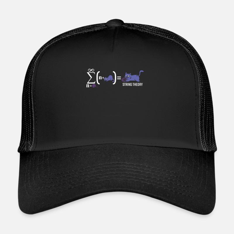 Théorie des cordes chaton science physicien chat - Casquette trucker - noir/noir