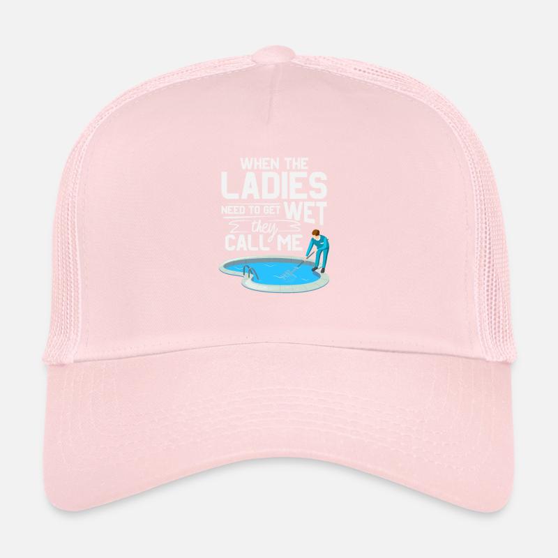 funny pool cleaner service maintance design Trucker Cap