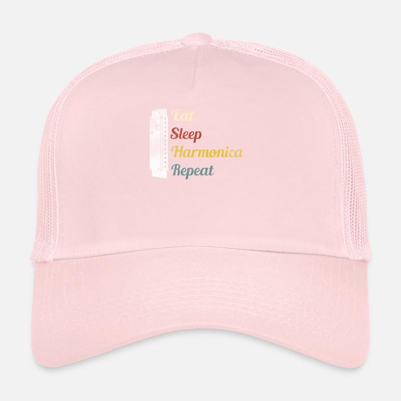 Mangez Sleep Harmonica Répétez Harmonica Casquette trucker 