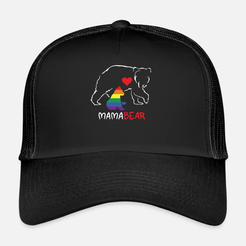 Mama Bear LGBTQ Mom Pride - Casquette trucker  - noir/noir