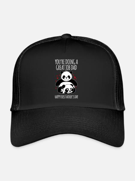 Tu fais du bon travail papa heureux premiers pères - Casquette trucker  - noir/noir - Devant