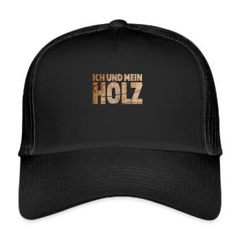 Tischler, Schreiner und Holz Handwerk Shirt - Trucker Cap - Schwarz/Schwarz - Vorne