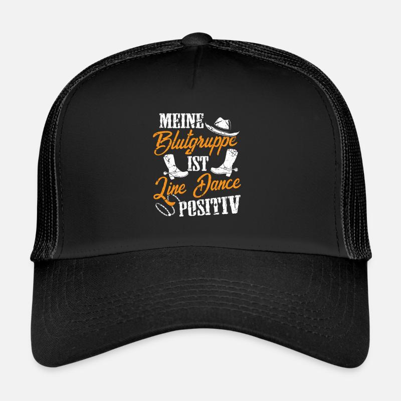 Line Dance Blutgruppe Line Dance positiv - Trucker Cap - Schwarz/Schwarz