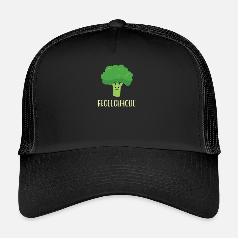 Funny Broccoli Lover Design - Kawaii Broccoli Trucker Cap