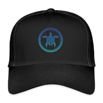 T-shirt Tortue Maori Mandala - Casquette trucker  - noir/noir - Devant