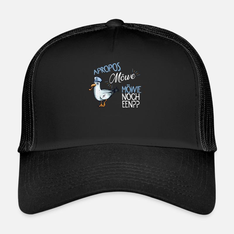 Seefahrer Möwe Norddeutsch Sprüche - Trucker Cap - Schwarz/Schwarz