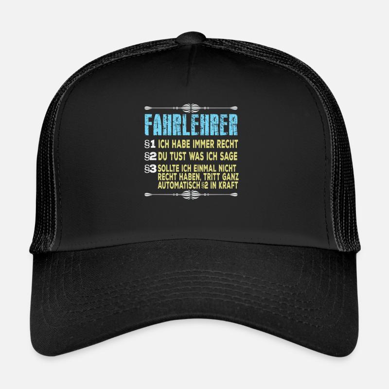 Fahrlehrer Paragraph - Trucker Cap - Schwarz/Schwarz