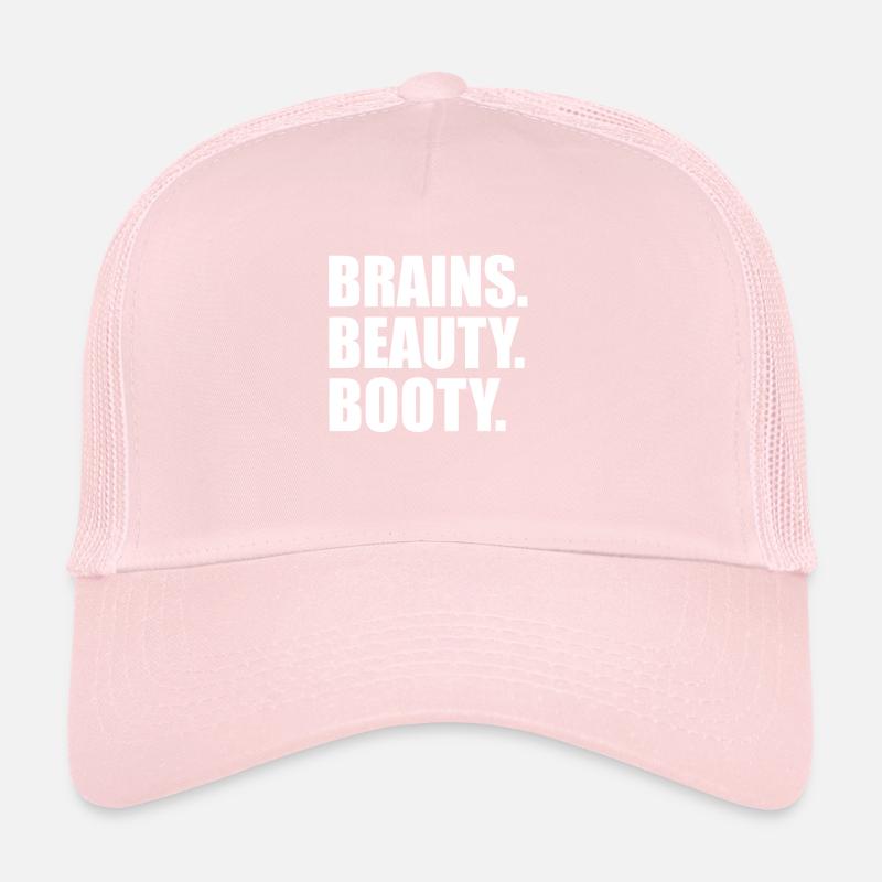Brains Beauty Booty Slim Thick Curvy Curves Smart Trucker Cap