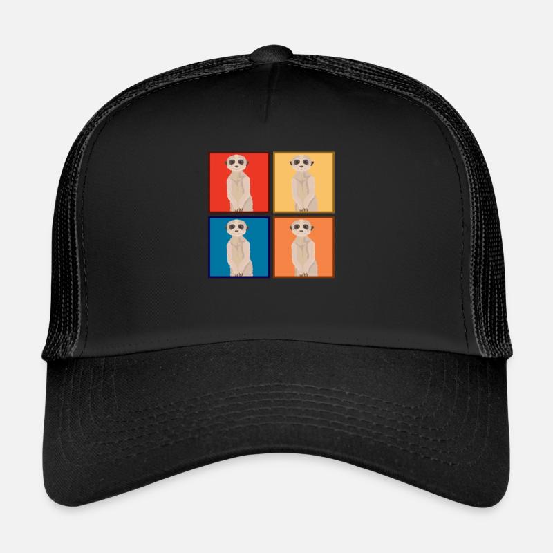Erdmännchen Tiere Tier - Trucker Cap - Schwarz/Schwarz