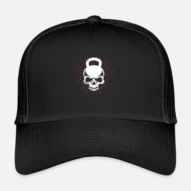 Kettlebell Skull Fitness Workout Home Workout Trucker Cap