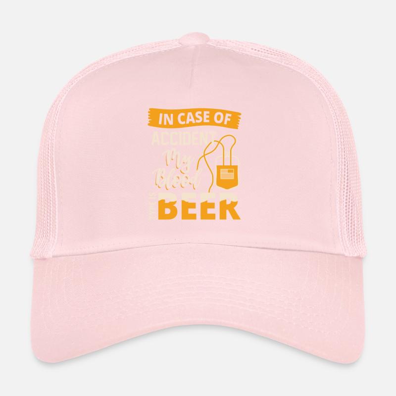 En cas d’accident, mon groupe sanguin est la bière Casquette trucker 