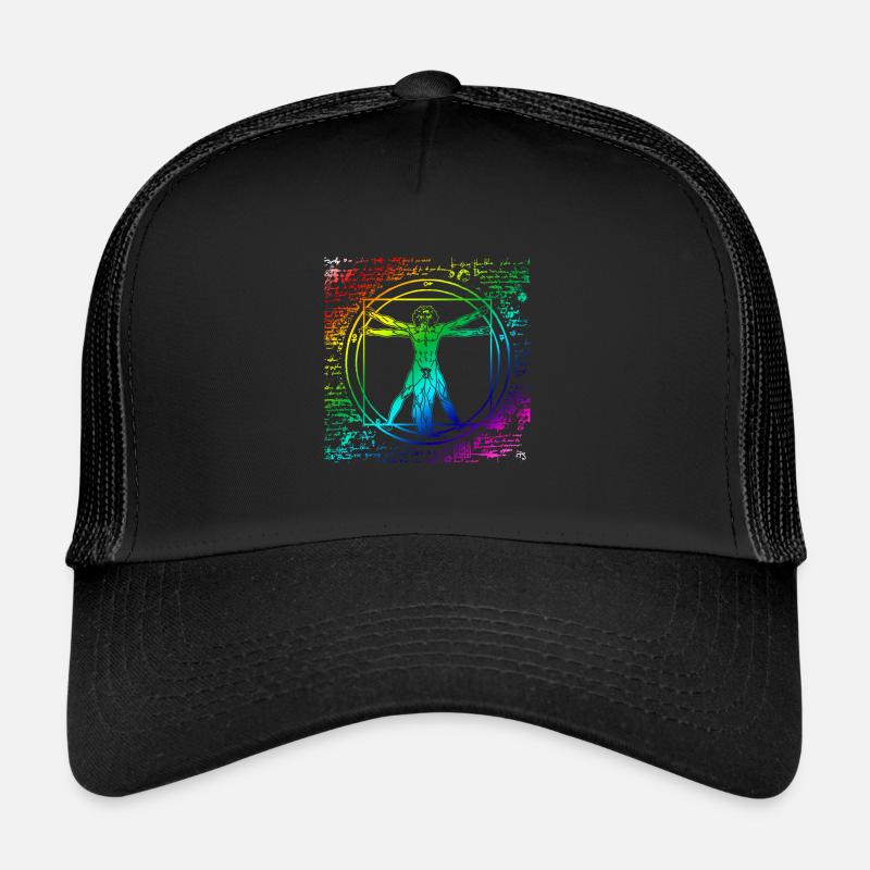 Gay Pride Leonardo Da Vinci Vitruvian Rainbow Casquette trucker 