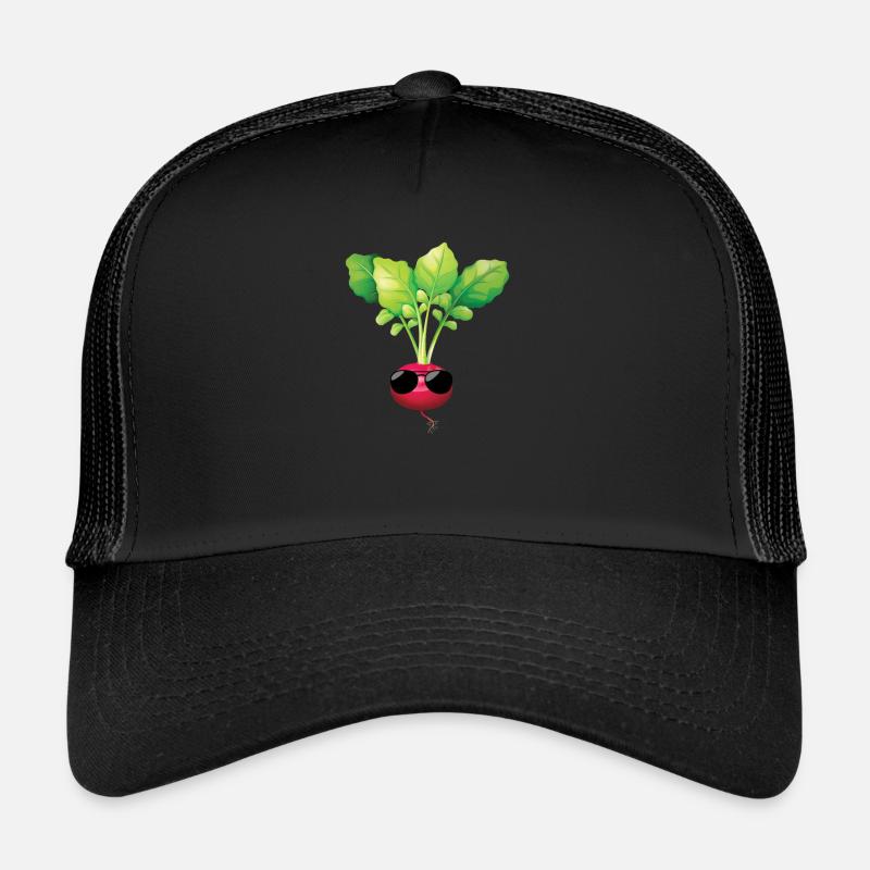 Radieschen Sonnenbrille Gartenarbeit Gärtner - Trucker Cap - Schwarz/Schwarz