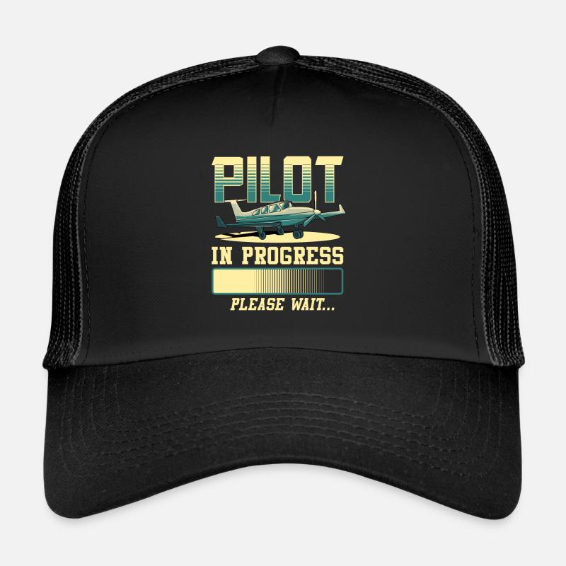 Pilot in Bearbeitung Bitte warten Sie Flugzeugpilot Trucker Cap