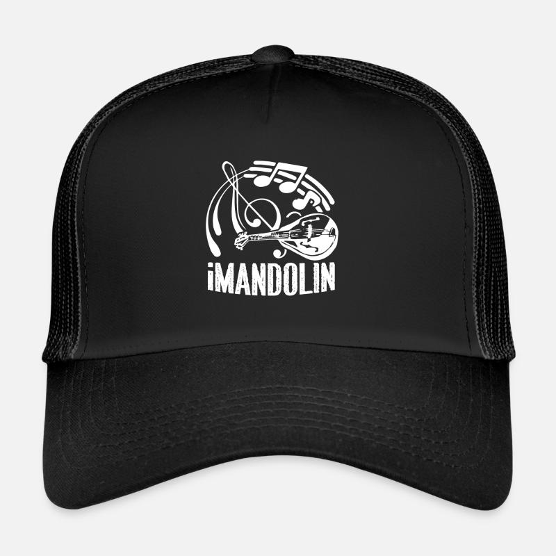 Mandoline Lustige Mandoline - Trucker Cap - Schwarz/Schwarz