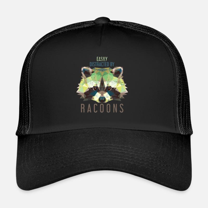 Waschbär Tier - Trucker Cap - Schwarz/Schwarz