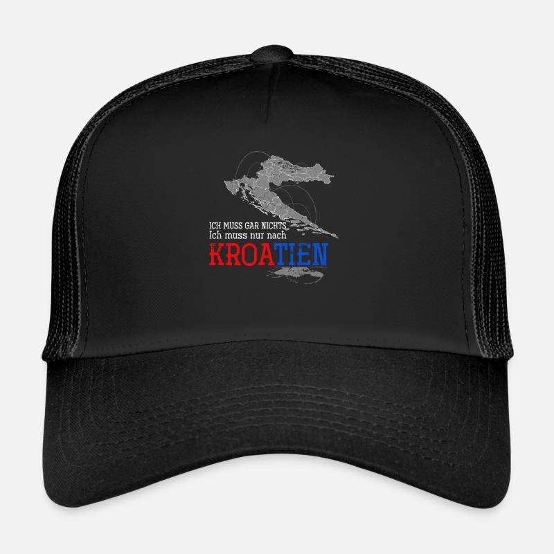 Kroatien - Trucker Cap - Schwarz/Schwarz
