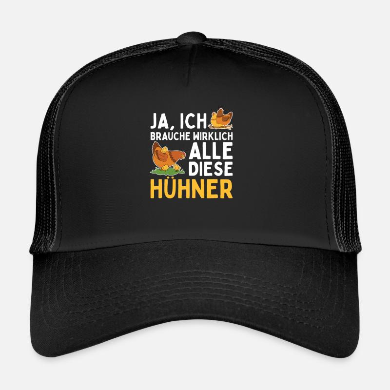 Huhn - Trucker Cap - Schwarz/Schwarz