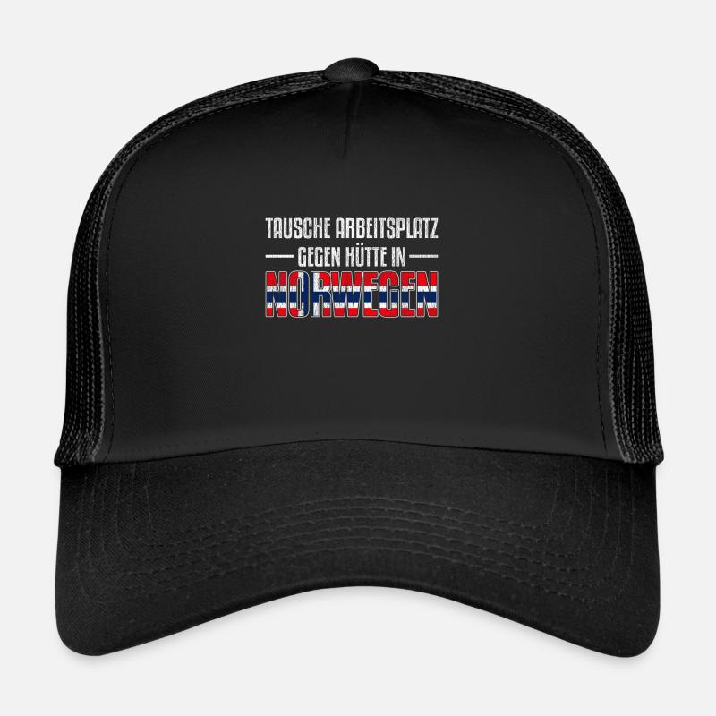Norwegen Norweger - Trucker Cap - Schwarz/Schwarz