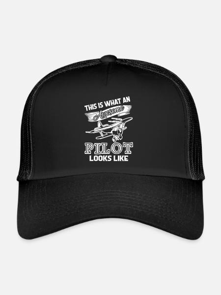 Pilot Awesome Pilot ressemble à - Casquette trucker  - noir/noir - Devant