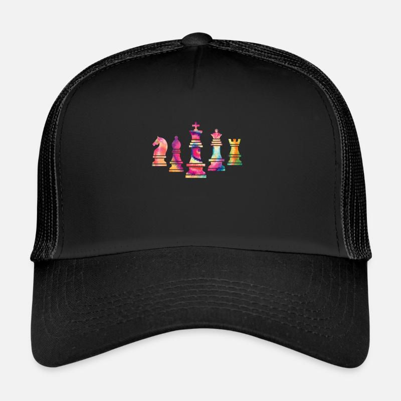 Schach König - Trucker Cap - Schwarz/Schwarz