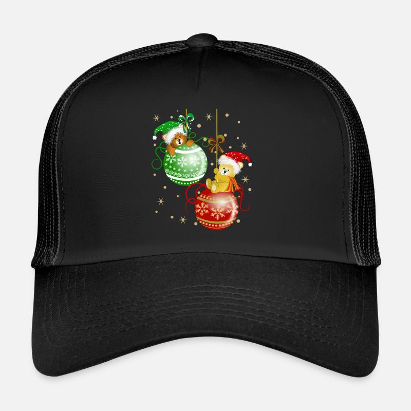 Ours sur des boules de Noël Ours Décoration de Noël Casquette trucker 