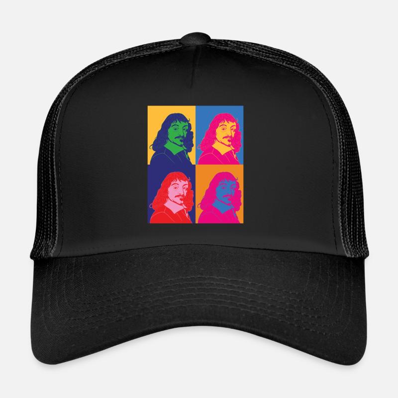 Pop Art Portrait Philosophe René Descartes Casquette trucker 