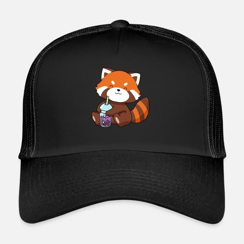 Red Panda Bubble Tea Gift Boba Tea Red Panda Trucker Cap