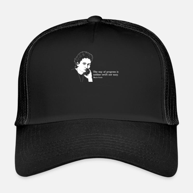 Weg des Fortschritts Zitat Mädchen In STEM Marie Curie - Trucker Cap - Schwarz/Schwarz