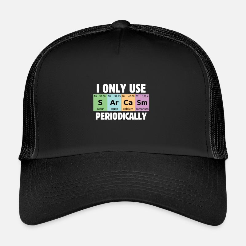 Science drôle, je n'utilise le sarcasme que par - Casquette trucker  - noir/noir