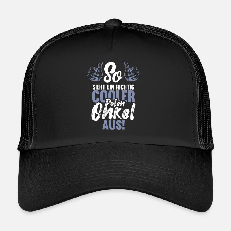 So Sieht ein Cooler Patenonkel aus Onkel Vintage - Trucker Cap - Schwarz/Schwarz