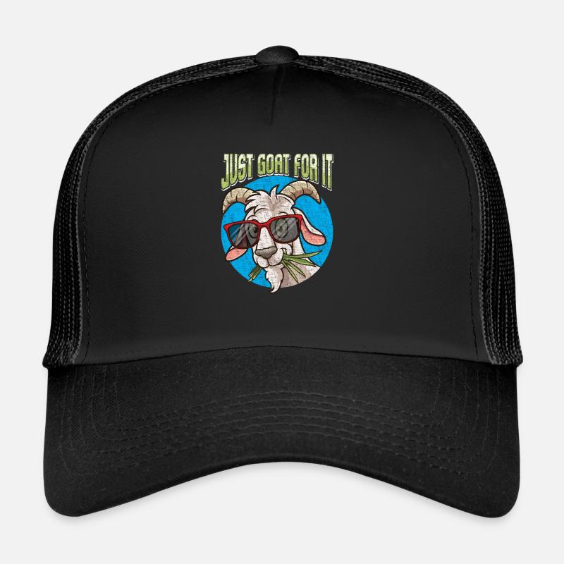 Chèvres drôles face à la ferme d'élevage d'animaux de ferme Casquette trucker 