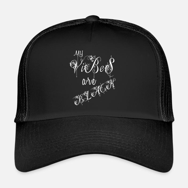 noir dark vibes black trend typographie style Casquette trucker 