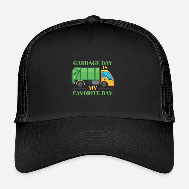 Garbage day children garbage truck sorting waste Trucker Cap